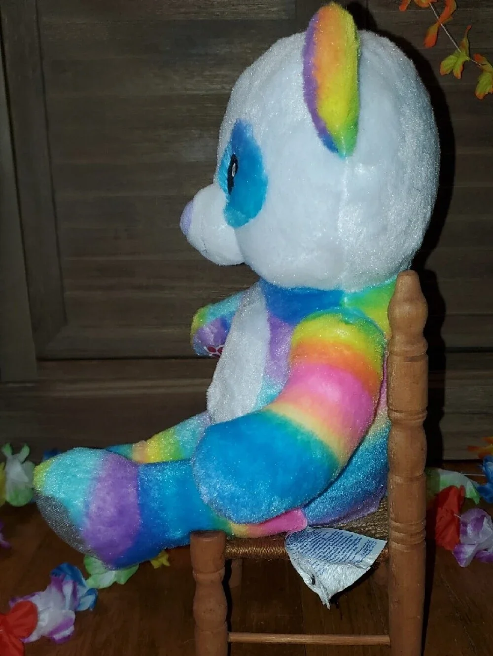 Build-A-Bear Rainbow Teddy Plush with Silver Sparkle Paws
